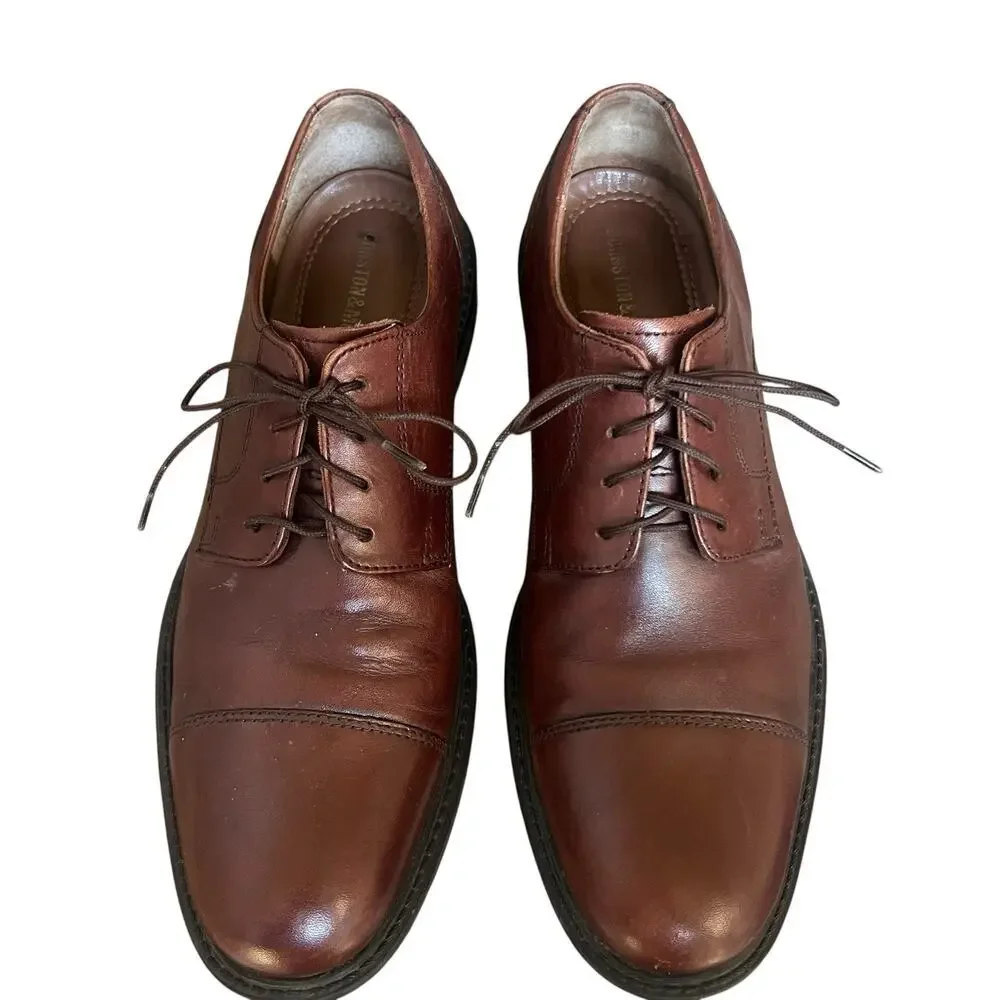 Johnston and Murphy Brown Cap Toe Oxford Shoes Size 9M